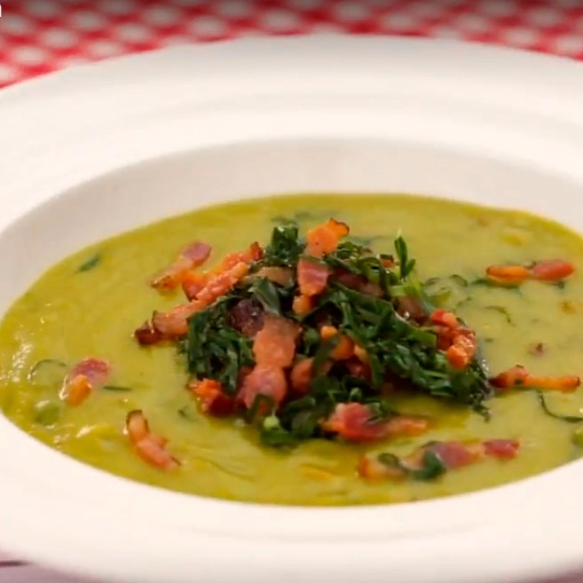 caldo verde com bacon