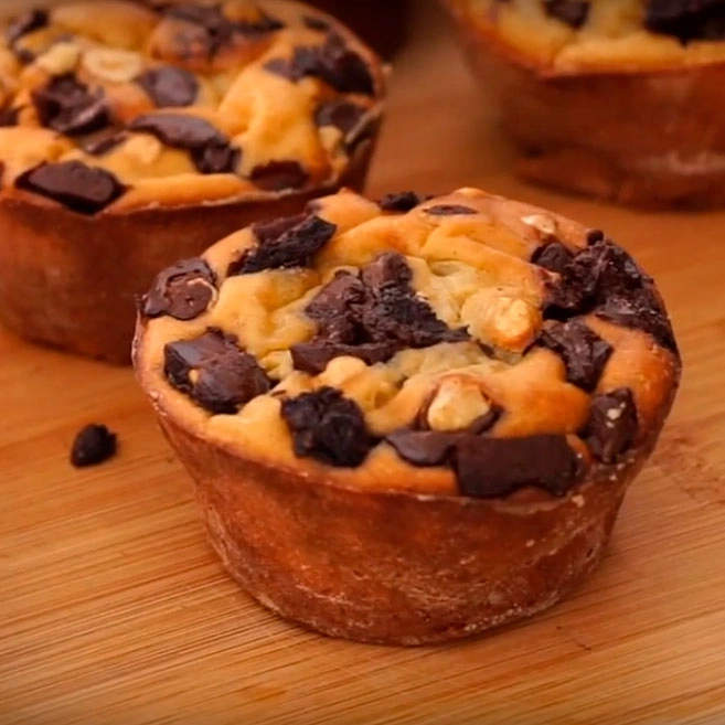 muffin de banana com chocolate